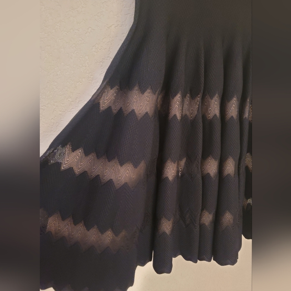 Alaia Black Scalloped Jaquard Fit And Flare Skater Dress Womens Size 42/US S - Picture 7 of 16